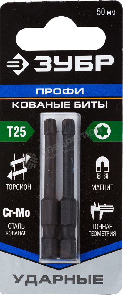 Фотография Бита Зубр T25 x 50 мм (2 шт.)